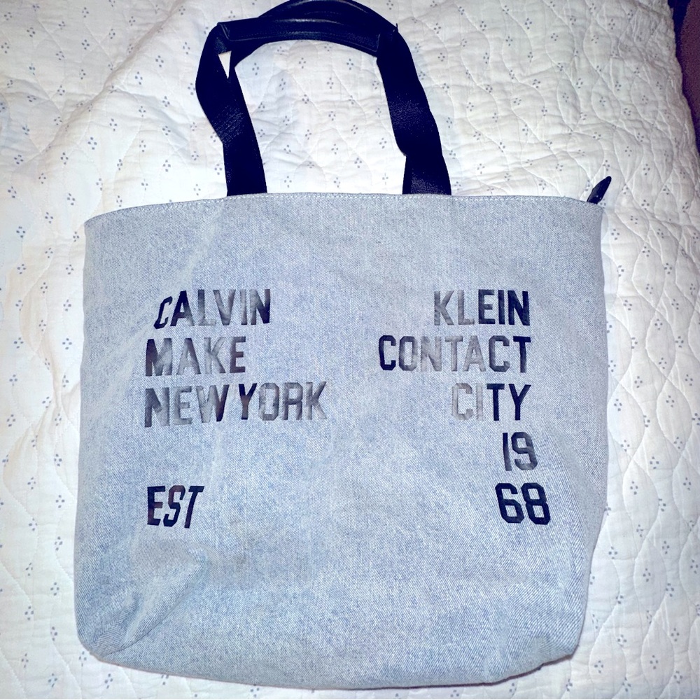 Calvin Klein Selina Canvas Top Zipper Tote Bag